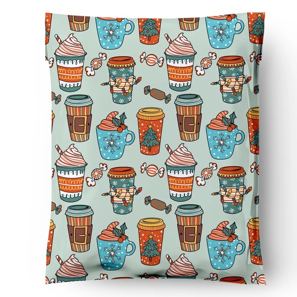 Christmas Coffees Poly Mailers 10x13 Pack of 25 - Picture 2 of 8